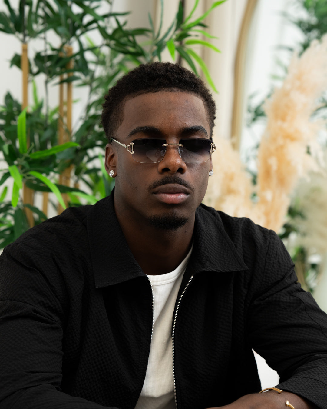 Silver Rimless Sunglasses, Rimless Sunglasses Mens, Class IX Model