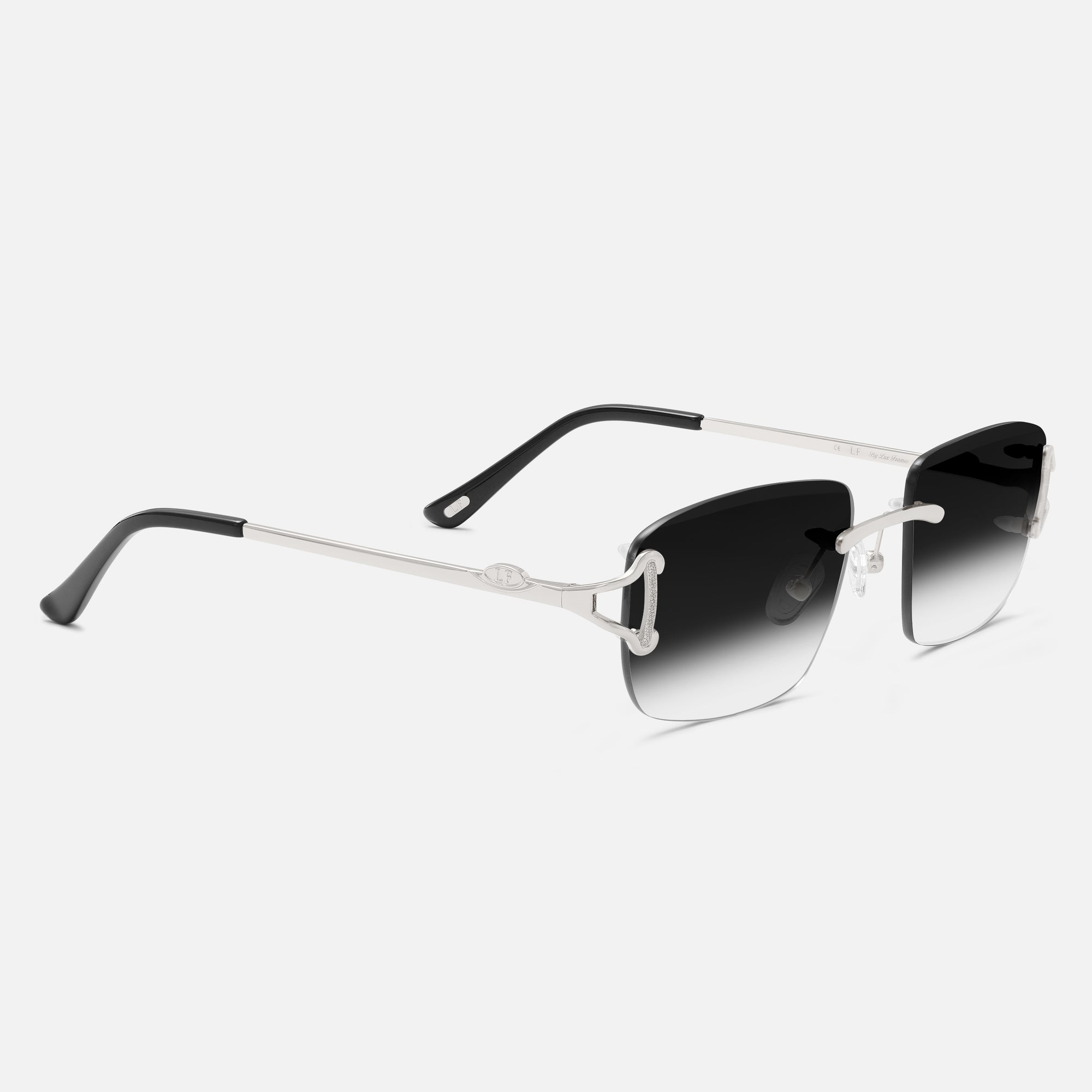 Silver Rimless Sunglasses, Rimless Sunglasses Mens, Class IX Side