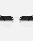 Silver Rimless Sunglasses, Rimless Sunglasses Mens, Class I Front