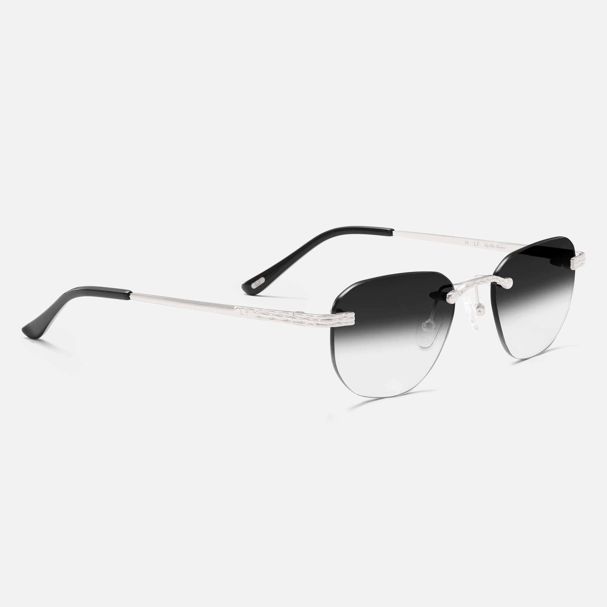 Silver Rimless Sunglasses, Rimless Sunglasses Mens, Class I Side