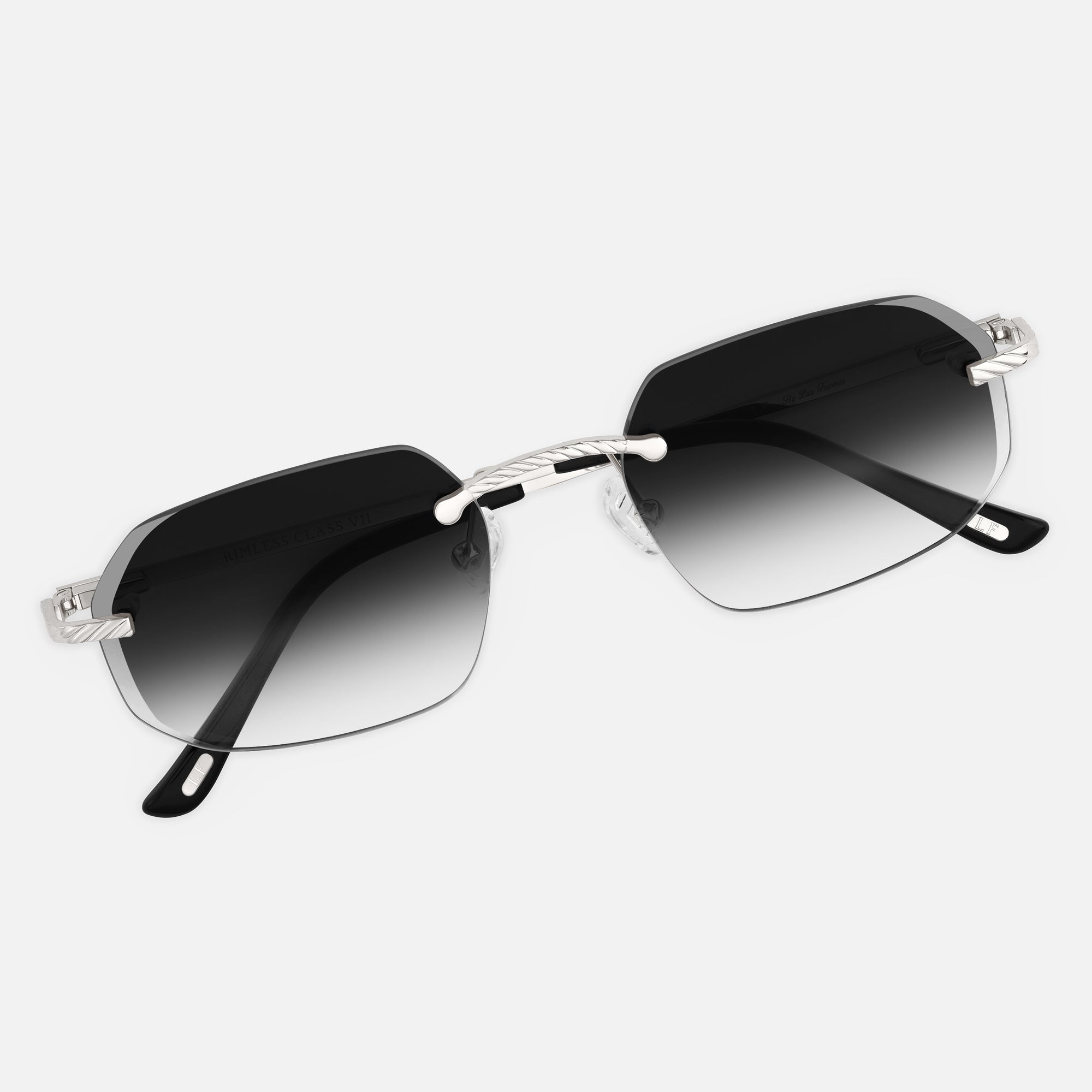 Silver Rimless Sunglasses, Rimless Sunglasses Mens, Class VII Top