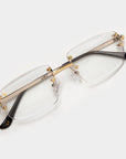 Silver & Gold Two Tone Rimless Class - Clear Lens (PRESCRIPTION AVAILABLE)