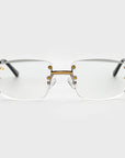 Silver & Gold Two Tone Rimless Class - Clear Lens (PRESCRIPTION AVAILABLE)