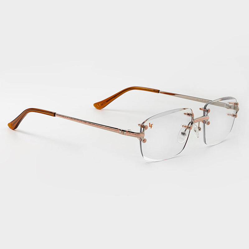 LF Rose Gold Two Tone Rimless Class - Clear Lens