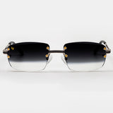 LF Silver & Black Two Tone Rimless Class - Black Fade