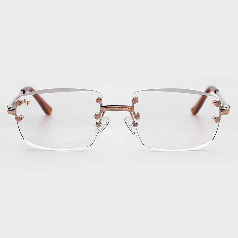 LF Rose Gold Two Tone Rimless Class - Clear Lens