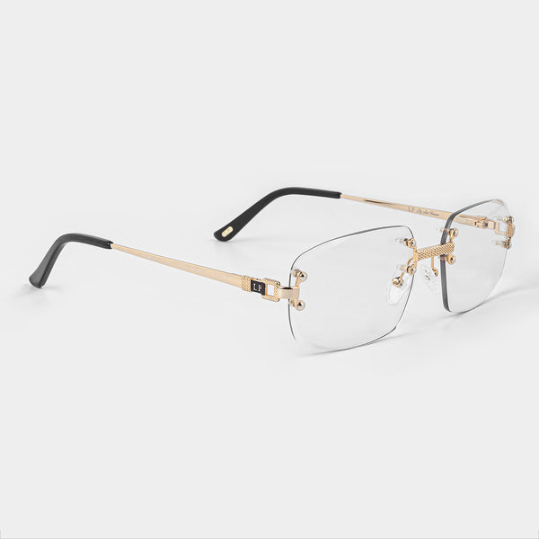 LF Rimless Class VI (Larger Lens) - Gold Clear Lens