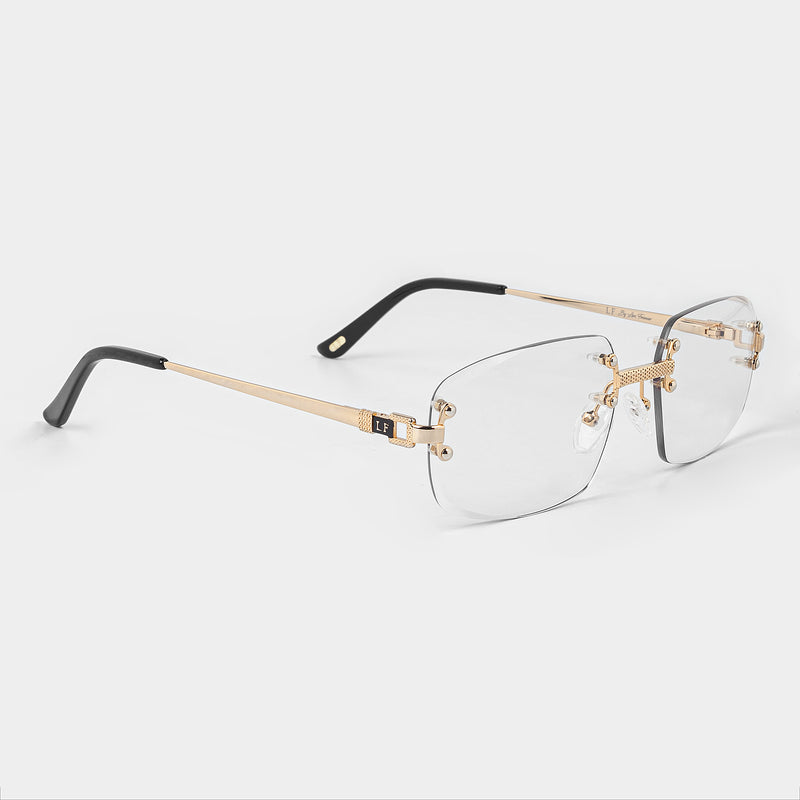 LF Rimless Class VI (Larger Lens) - Gold Clear Lens