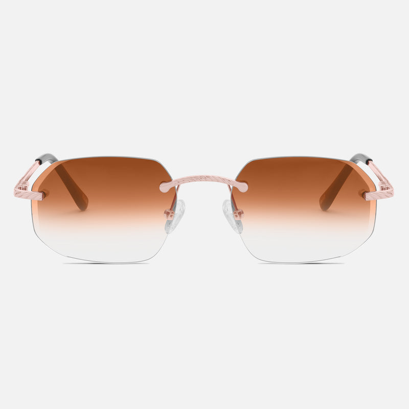 Rose Gold Rimless Class VII - Brown Fade