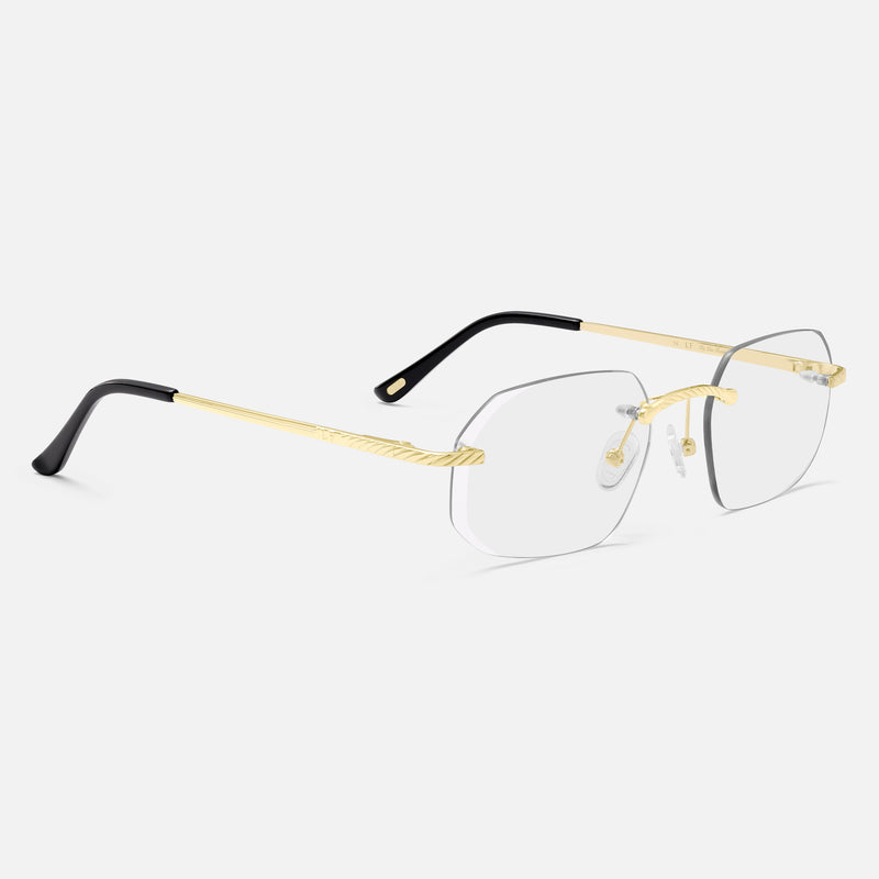 Gold Rimless Class VII - Clear Lens