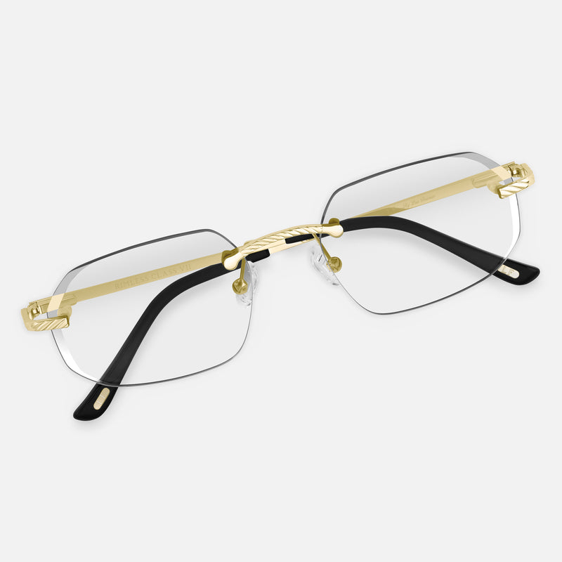 Gold Rimless Class VII - Clear Lens