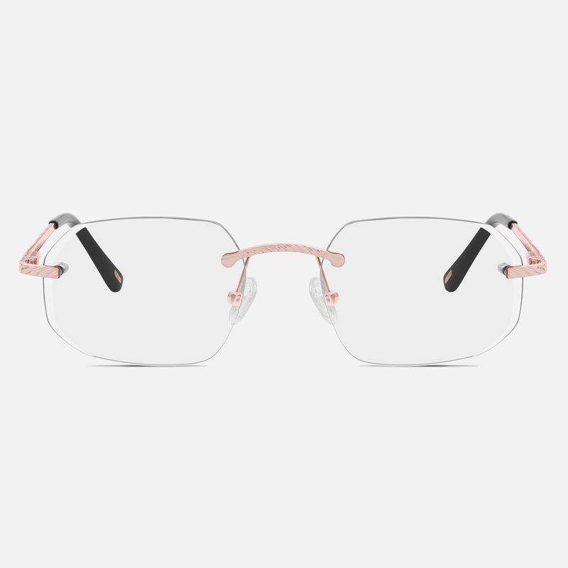 Rose Gold Rimless Class VII - Clear Lens