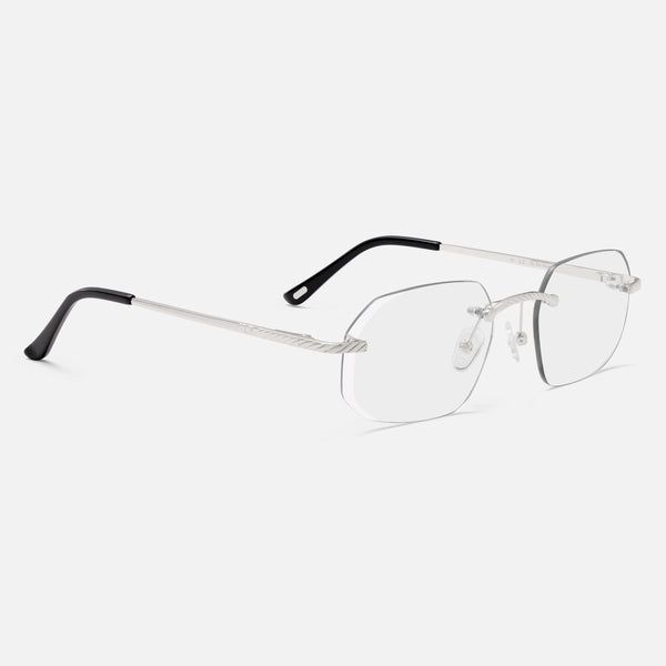 Silver Rimless Class VII - Clear Lens