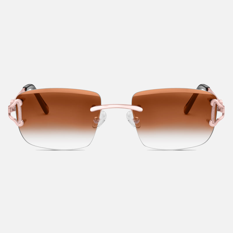 Rose Gold Rimless Class IX - Brown Fade