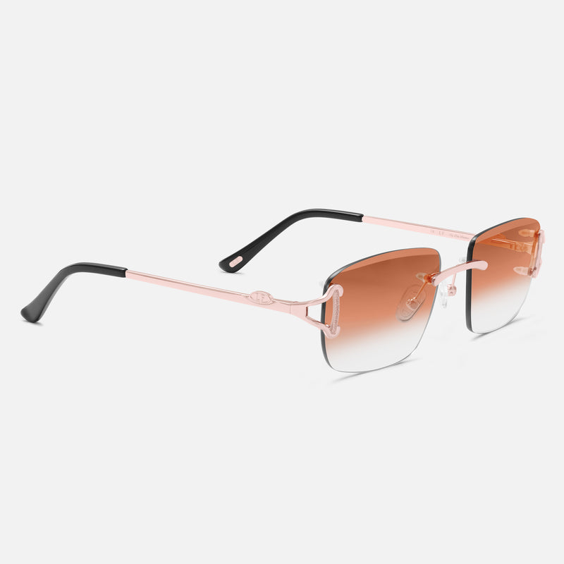 Rose Gold Rimless Class IX - Brown Fade