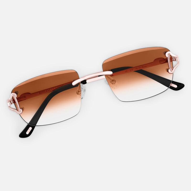 Rose Gold Rimless Class IX - Brown Fade