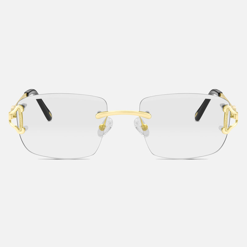 Gold Rimless Class IX - Clear Lens