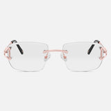 Rose Gold Rimless Class IX - Clear Lens