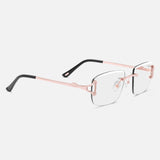 Rose Gold Rimless Class IX - Clear Lens