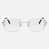 Silver Rimless Class IX - Clear Lens