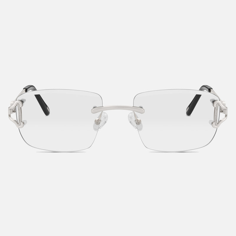 Silver Rimless Class IX - Clear Lens