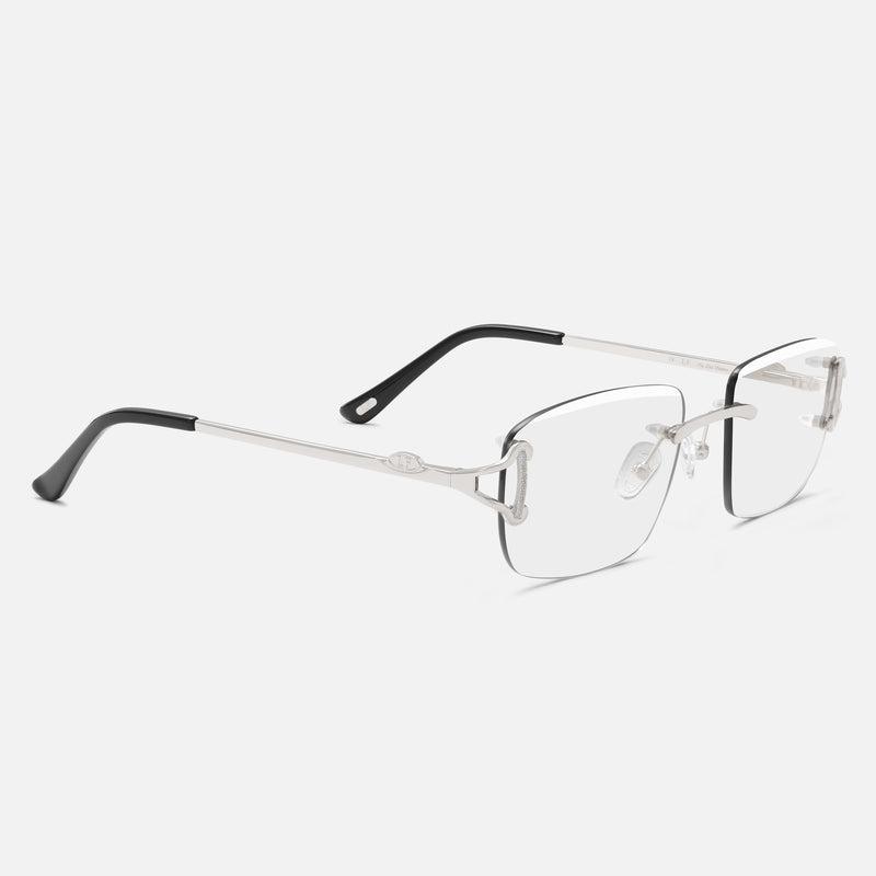 Silver Rimless Class IX - Clear Lens