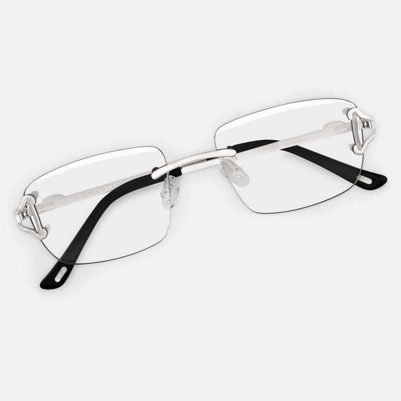 Silver Rimless Class IX - Clear Lens