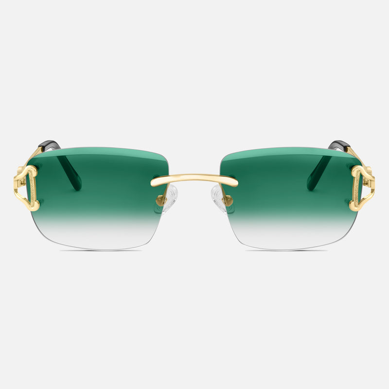 Gold Rimless Class IX - Green Fade