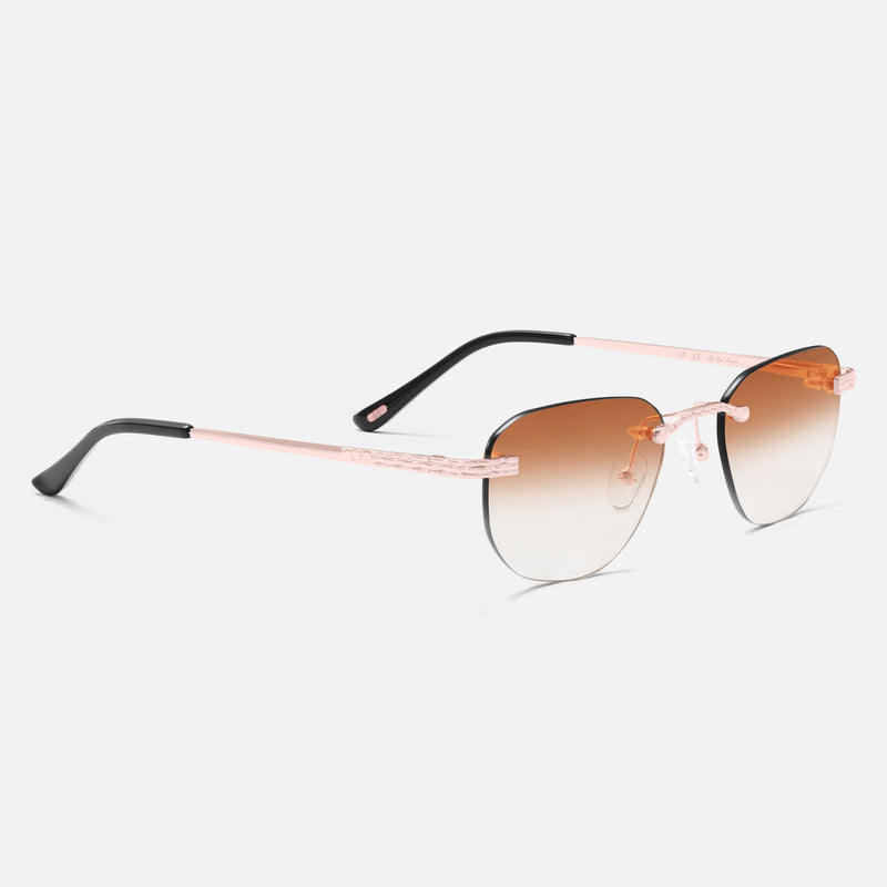 Rose Gold - Rimless Class I - Brown Fade