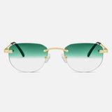 Gold Rimless Class I - Green Fade