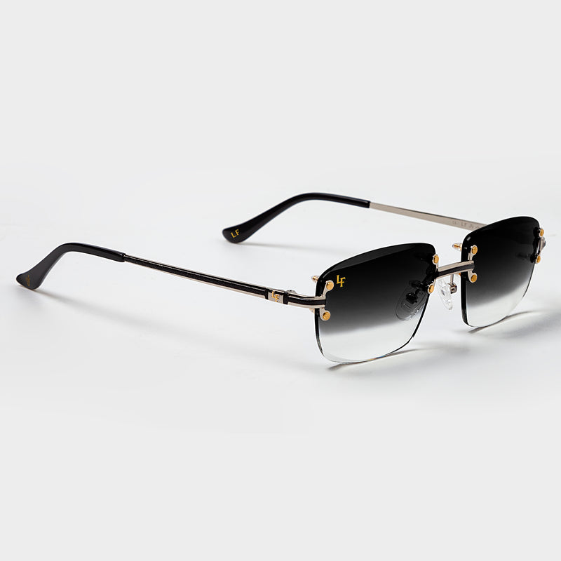 LF Silver & Black Two Tone Rimless Class - Black Fade