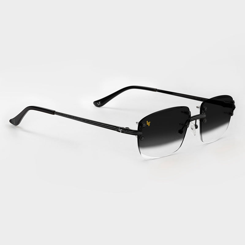 LF Black & Matte Black Two Tone Rimless Class - Black Fade