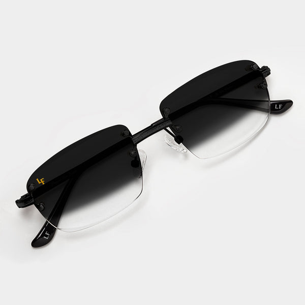 LF Black & Matte Black Two Tone Rimless Class - Black Fade