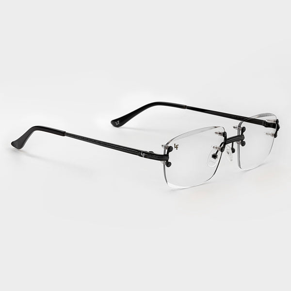 LF Black & Matte Black Two Tone Rimless Class - Clear Lens