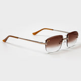 LF Silver & Rose Gold Two Tone Rimless Class - Brown Fade