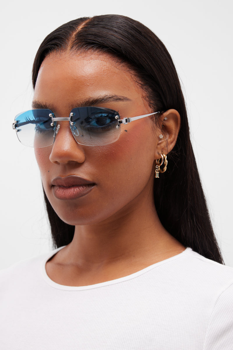 LF Rimless Class VI (Larger Lens) - Light Blue Fade