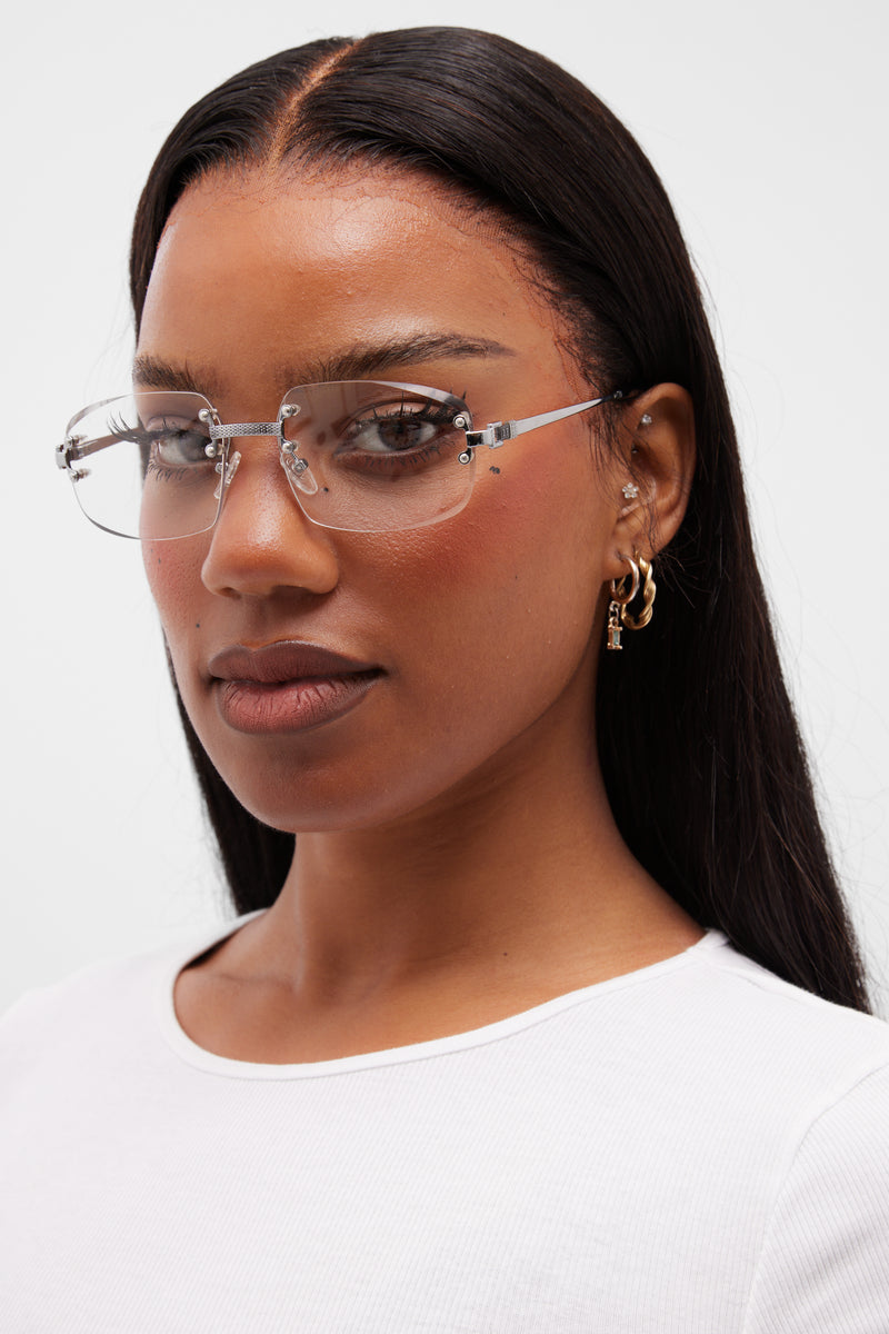 LF Rimless Class VI (grotere lens) - Zilverkleurige heldere lens