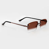 LF Black & Rose Gold Two Tone Rimless Class - Brown Fade