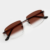 LF Black & Rose Gold Two Tone Rimless Class - Brown Fade