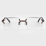 LF Black & Rose Gold Two Tone Rimless Class - Clear Lens