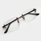 LF Black & Rose Gold Two Tone Rimless Class - Clear Lens