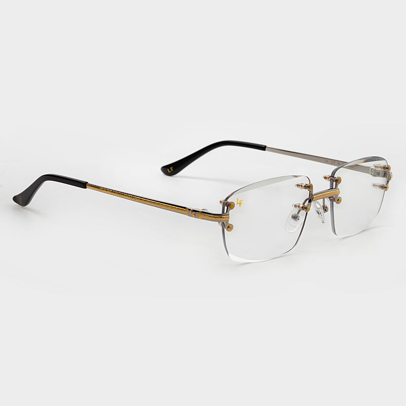 LF Gold Two Tone Rimless Class - Clear Lens