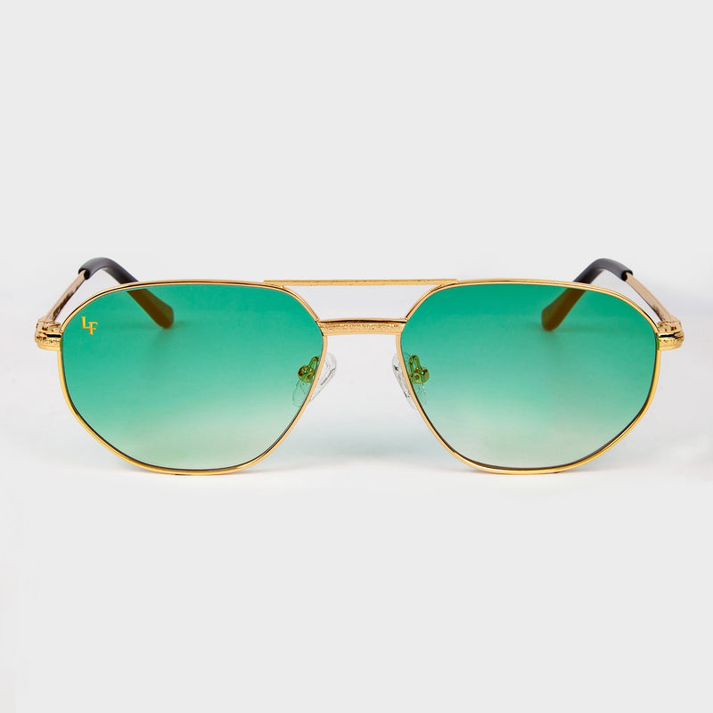 LF Jet- Green Fade Lens / Gold Flash